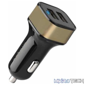24W 4.8A Dual USB Travel Car Charger  CC340 Gold
